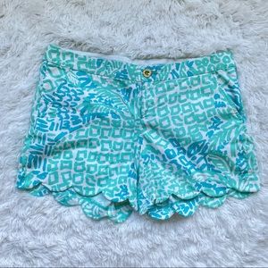 Lilly Pulitzer Buttercup Shorts Aqua Blue 10 scall